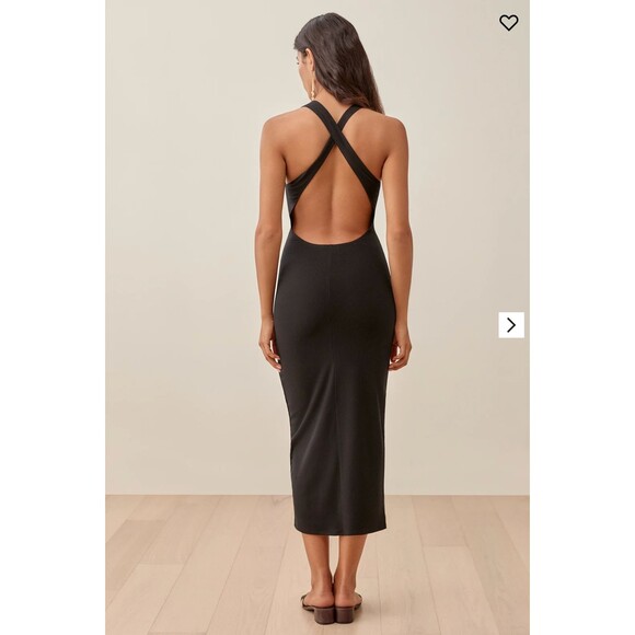 Reformation Ashlee Midi Dress XL Strappy Open Back Minimalist Modern Soft Glam - Picture 11 of 13